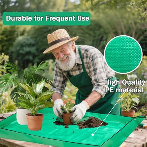 59" x 59" Extra Large Repotting Mat, Thickened Foldable Gardening Mat