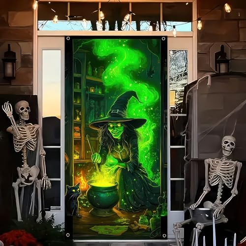 BlissYard Halloween Door Cover Witch Potion Room 71 x 35 Inch