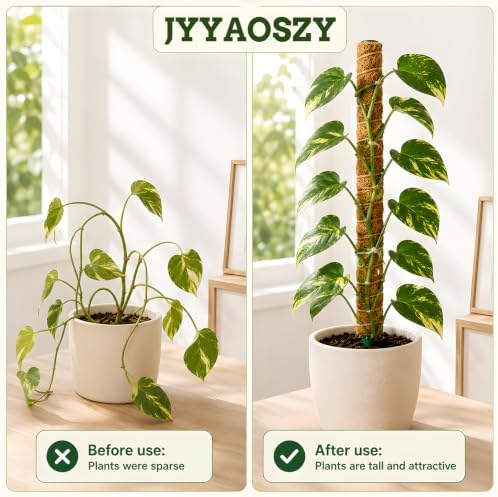 Moss Pole for Monstera, 4 Pack 16in Stackable Plant Support