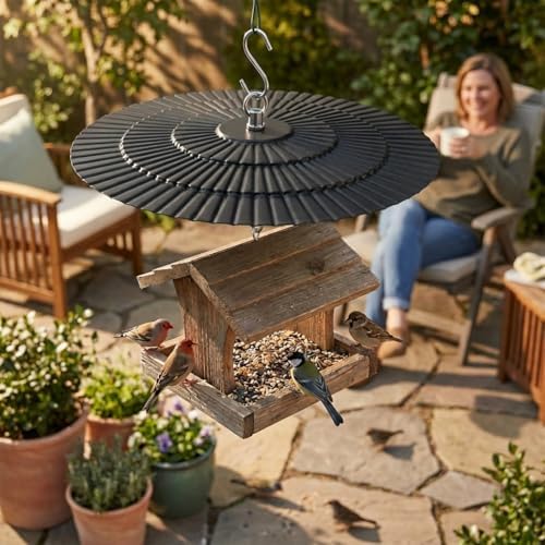 11.5" Metal Bird Feeder Rain Guard - Black