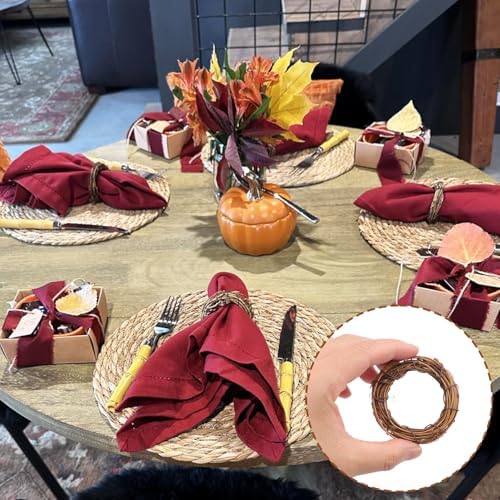 60 Pcs 2.4 Inch Natural Grapevine Wreath Set, Natural Rattan Wreath,Hand-Woven 2.4 Inch Vine Branch Wreaths, Perfect for DIY Crafts, Christmas Decorations, and Wedding Supplies