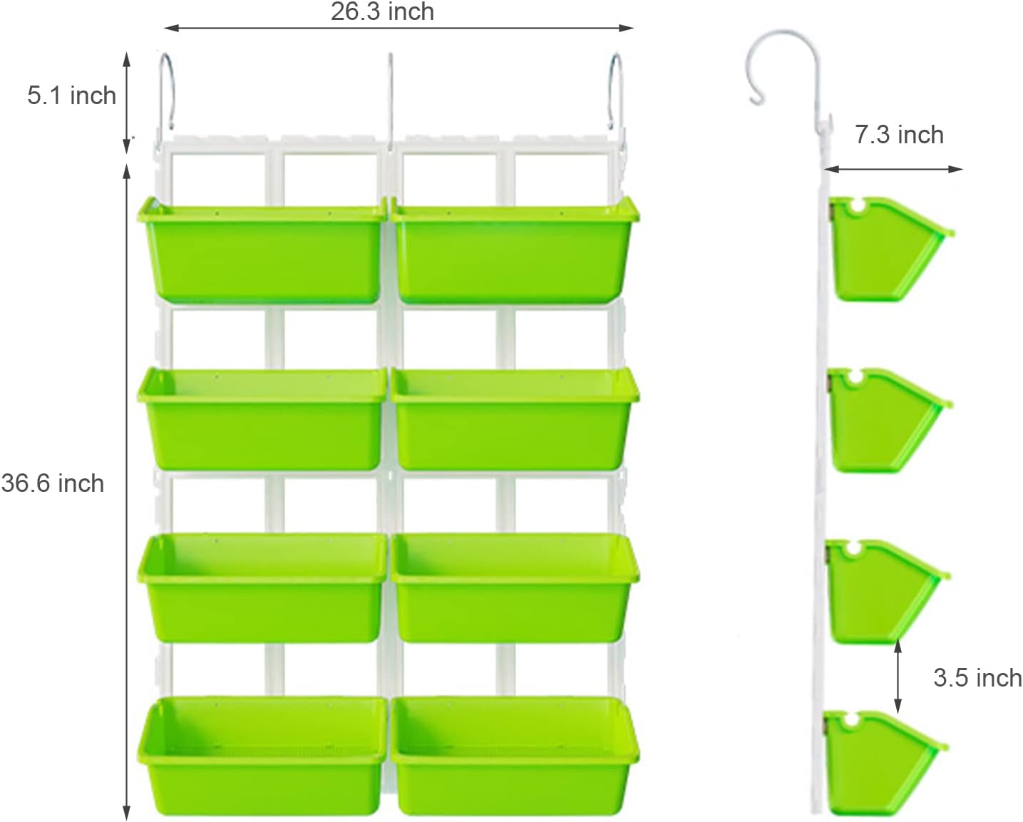 Vertical Garden Wall Planter, Wall Mounted Planter 4-Tier 8 Pockets Vertical Garden Wall Planter Raised Beds Hanging