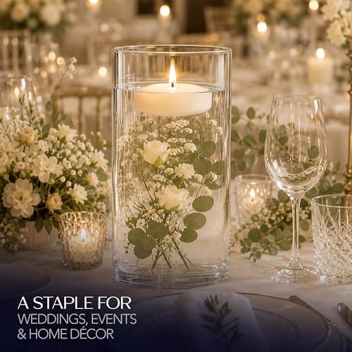 Royal Imports Glass Cylinder Flower Vase 10" Tall, 5" Opening, Clear