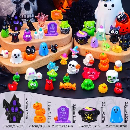 52 Pcs Halloween Mini Resin Figures Tiny Small Ghost Miniature Figurines