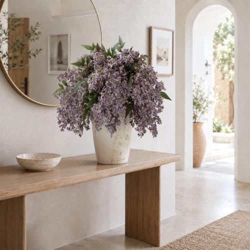 3 Pcs 43'' Artificial Nandina Berry Stems Purple Faux Branches Home Decor