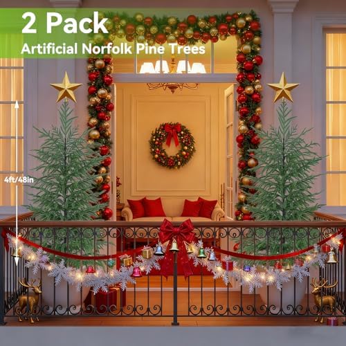 4FT Artificial Norfolk Pine Tree, 1pc Faux Potted Plants
