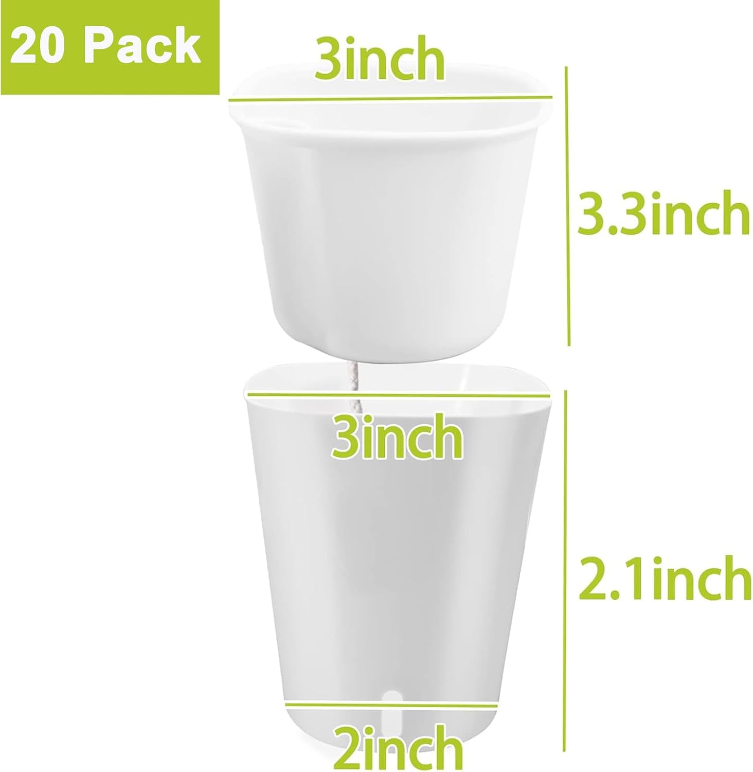 3" Self Watering Pots,20 Sets Self Watering Planter Pots for Indoor Plants with Water Level Indicator and Multiple