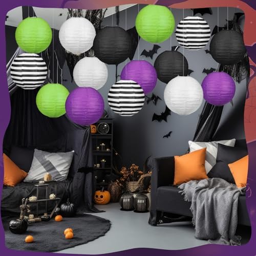 VIHOSE 15 Pcs Halloween Paper Lanterns Party Decorations Hanging Lanterns