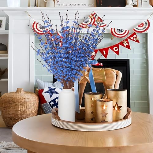 10Pcs Royal Blue Artificial Jasmine Flowers Stem for Vase DIY Wreath Decor
