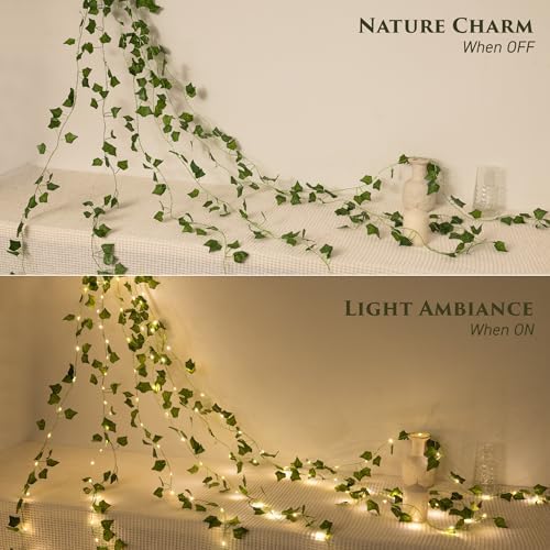 Vine Fairy Lights, 33FT 100 LED Vines String Lights, 8 Modes, 1 Pack