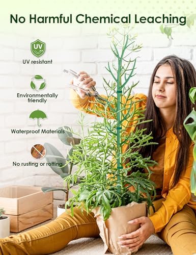 NiHome 50" Plant Support Stakes 5-Pack for Indoor & Outdoor Climbing Plants