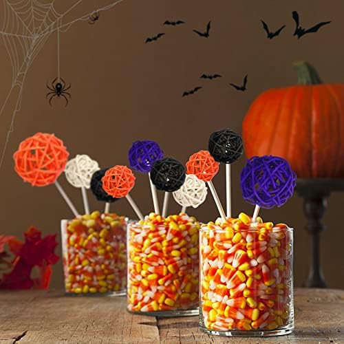 SANNIX 40 Pack Halloween Decorations Rattan Balls, Wicker Balls Home Decor