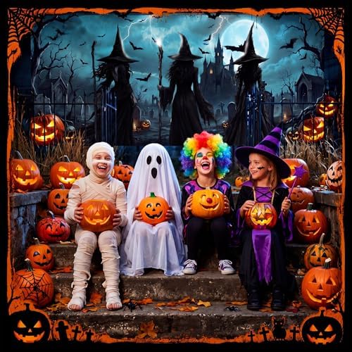 Irenare 7 x 16 ft Witch Halloween Garage Door Cover Banner Decoration