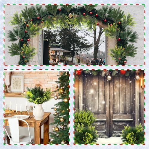 Suncalla 24 Pcs Artificial Christmas Flowers for Outdoors Winter, Classic