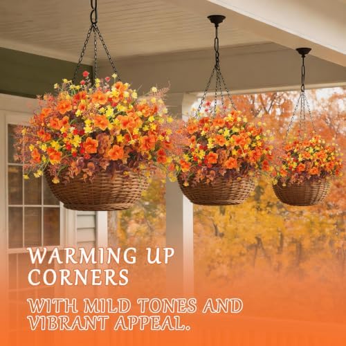INQCMY Fall Artificial Flowers for Outdoors Planter Fake Plants 12 Bundles