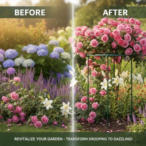 DAYUMKOU 8 Pack Peony Cages and Supports, 14" D x 24" H