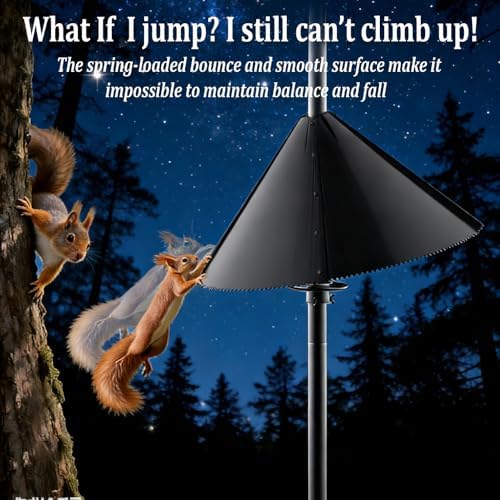 Squirrel Baffle for Bird Feeder Pole,Slinky-Loaded Wobble Defense,19 Inch