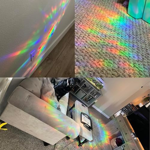 30PCS Flower Butterfly Window Clings Non Adhesive Rainbow Clings for Glass Window Decals to Prevent Bird Strikes Anti Collision Window Bird Stickers, Rainbow Sticker