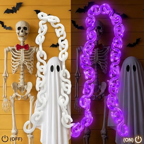 10 ft Halloween Chain Lights, Purple Halloween Lights