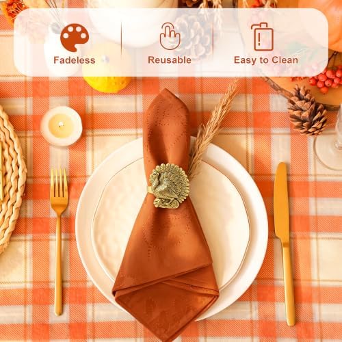 Kochorie 24 Pcs Thanksgiving Napkins & Turkey Napkin Rings Bulk Fall Leaves