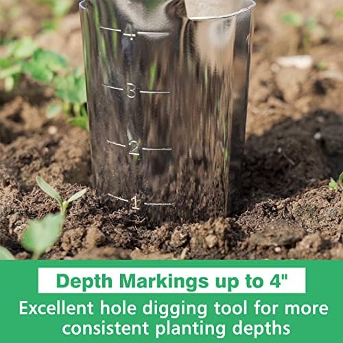 Garden Bulb Planter with 4 Inches Depth Mark, Bulb Planting Tool