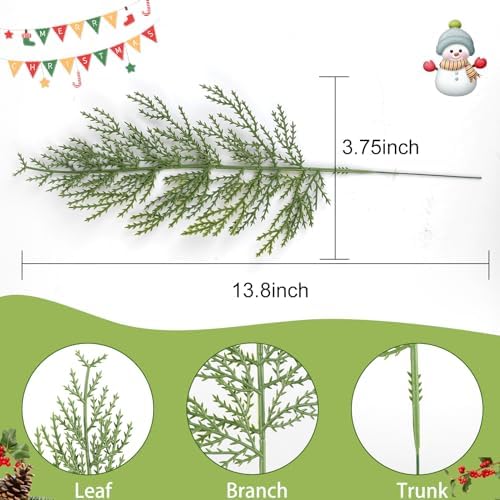 Hananona Artificial Pine Branches,40Pcs Christmas Cedar Greenery Stem Picks