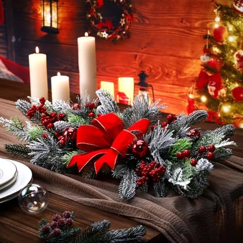 24'' Christmas Table Centerpiece Christmas Swag Decoration for Dining Table