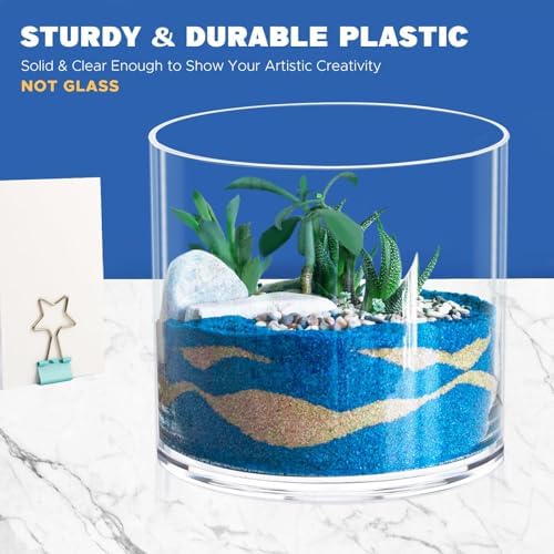 JYPS Clear Plastic Flower Vase Centerpiece Set