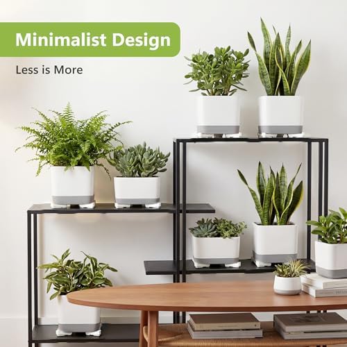 Li&Zhao 20pcs Pot Feet with 5pcs Fertilizer Cages, Plant Stand Risers for Indoor Outdoor Planters, Ceramic Pot Feet and Plant Stand Support for Gardening, Durable Pot Feet for Outdoor Planters (White)