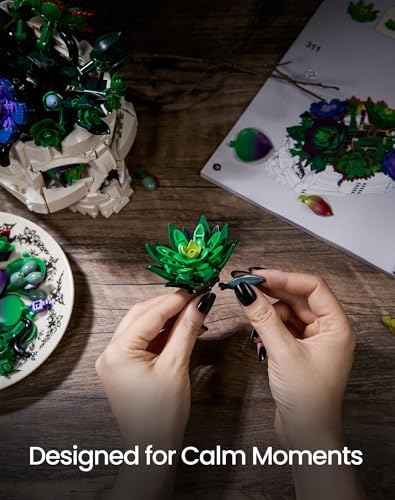 Succulent Skull Planter Flower Building Set Gothic Botanical Gift