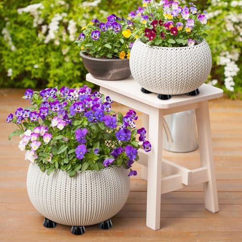 9 Pack Plant Pot Feet, Pot Risers for Outdoor Planters, Rubber Pot Lifters