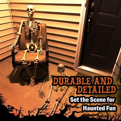 Kangaroo 30 Pcs Plastic Halloween Fake Skulls and Bones for Decoration