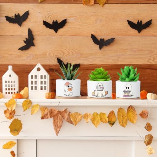 Mimorou 3 Pcs Ghost Succulent Planters Pots, Boo Basket Stuffers for Women