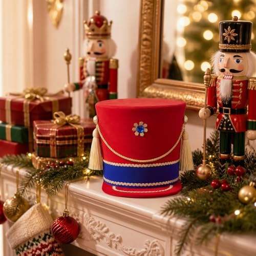 Gejoy Christmas Nutcracker Hat Tree Topper Xmas Tree Ornament Decoration