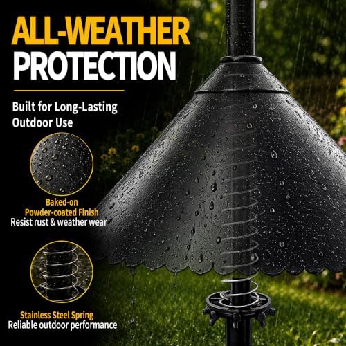 eWonLife 19 inch Metal Squirrel Baffle for Bird Feeder Pole