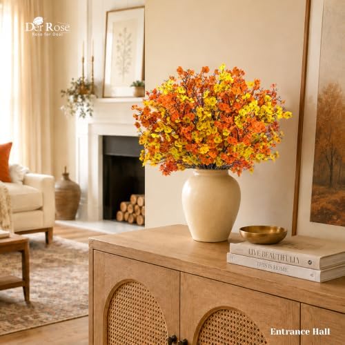 Der Rose 12 Stems Fall Babys Breath Artificial Flowers for Home Vase Decor