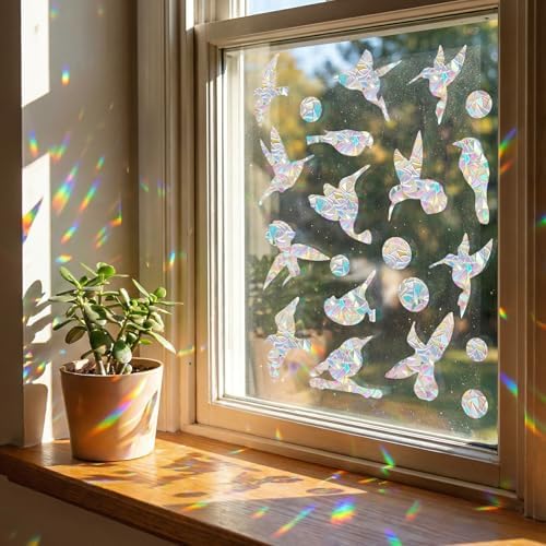 48Pcs Anti-Collision Static Bird Window Clings, Bird Window Decals