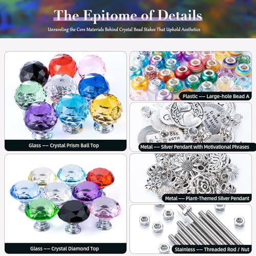 513Pcs DIY Beaded Garden Stakes, Fairy Wand Kit with 18 Threaded Rod