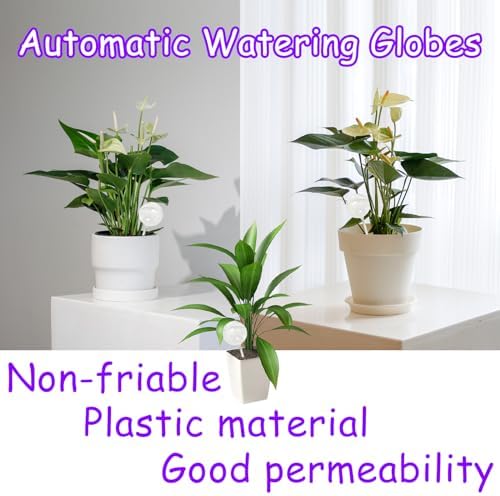 Jgalnim 10 PCS Large Clear Plastic Watering Globes,Plant Self-Watering Bulbs,Flower Automatic Water Device,Garden Waterer for Plant Indoor Outdoor Plants Flowers