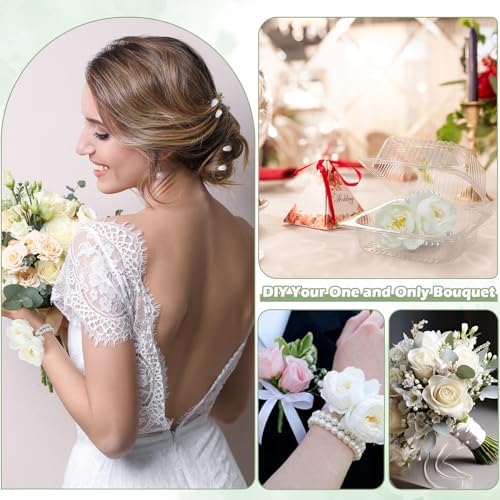 Hoemwarm Floral Tape and Boutonniere Kit, Corsage Wrist Bands Supplies