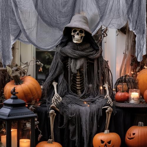400" x 85" Grey Halloween Creepy Cloth Halloween Yard Outdoor Decoration