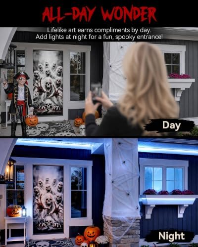 Halloween Door Cover Decor, Outdoor Party Wall Backdrop Sign