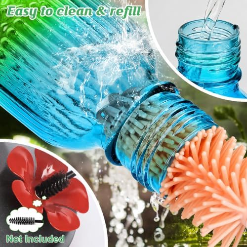 FEED GARDEN Glass Hummingbird Feeder for Outdoors, Leak-Resistant, 16 oz