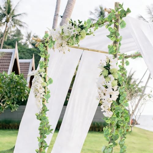 RECUTMS 2Pc Artificial Big Eucalyptus Vines Garland 5.6FT Apple Leaves Ivy