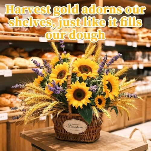 Sukh 50 Stems Dried Wheat Stalks - Golden Wheat Straw for Vases 13.3 in