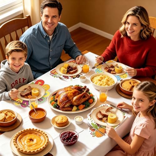 12 PCS Thanksgiving Coloring Placemats Turkey Thanksgiving Paper Placemats