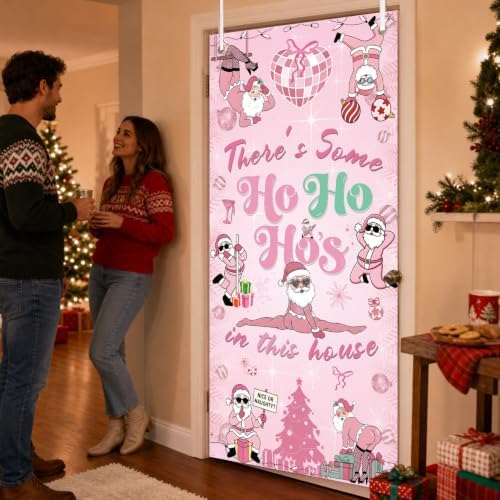 Friendmas Christmas Door Cover 71x35 Inch Decorations