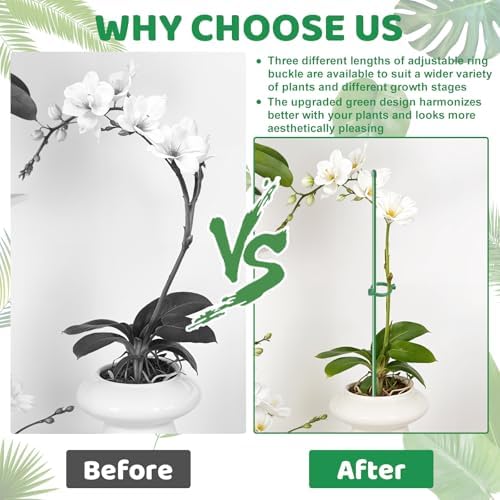 12 Inch Adjustable Plant Stakes, 16 Pcs Plant Supports Plant Sticks