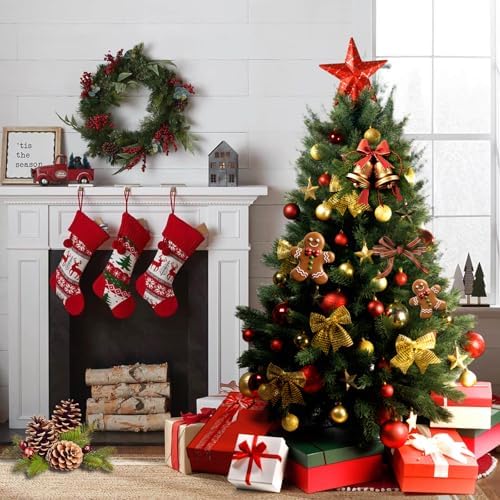 Set of 2 Artificial Cedar Topiary Christmas Trees, 3FT UV-Resistant Faux Cypress Shrubs with Ground Spikes — Tall Evergreen Decorative Plants for Outdoor and Indoor Porch, Patio, and Garden