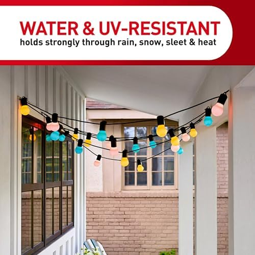 Command Outdoor Light Clips, Clear, 20 Clips, 24 Weather Resistant Strips (Pack of 3)